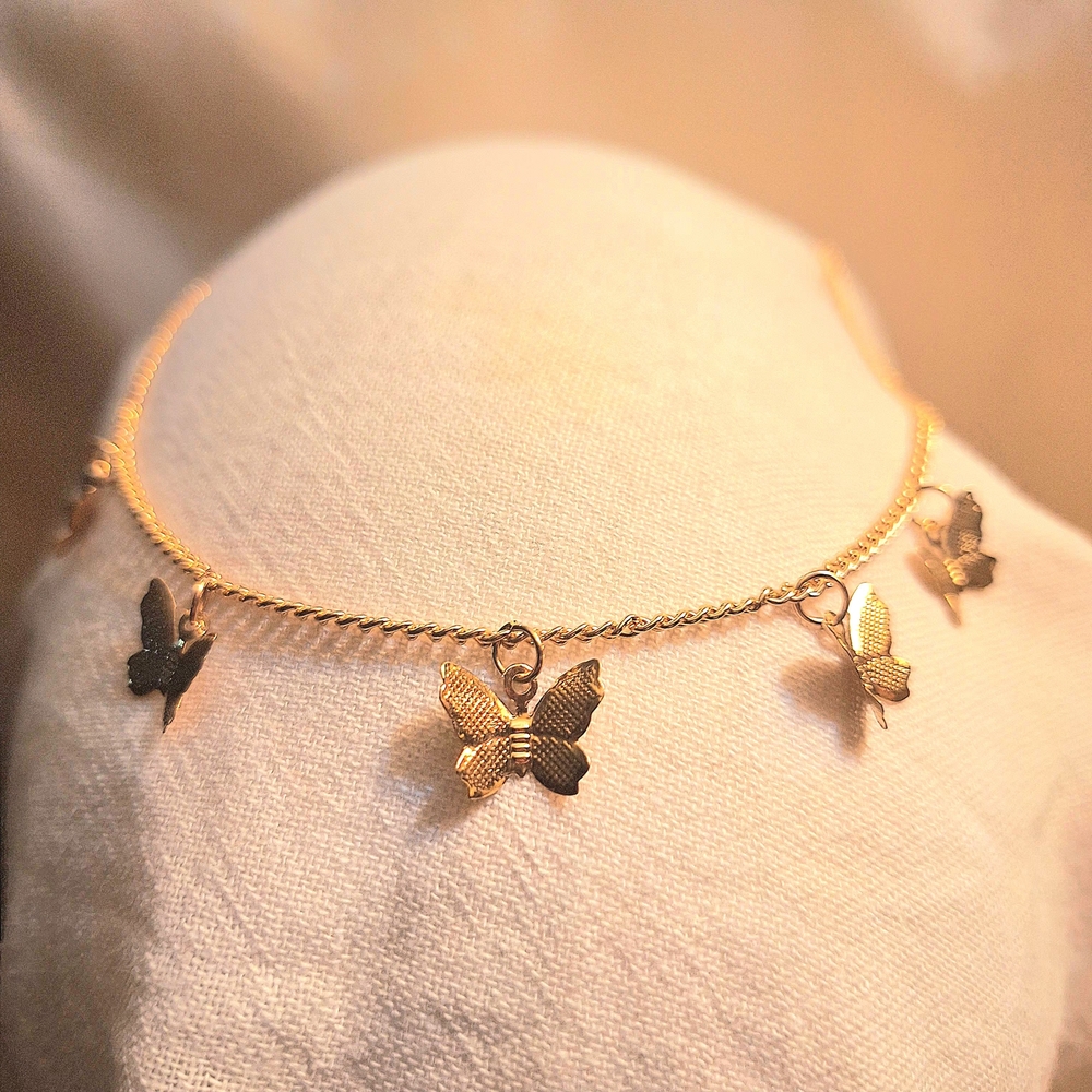 Golden Butterfly Charm Necklace
